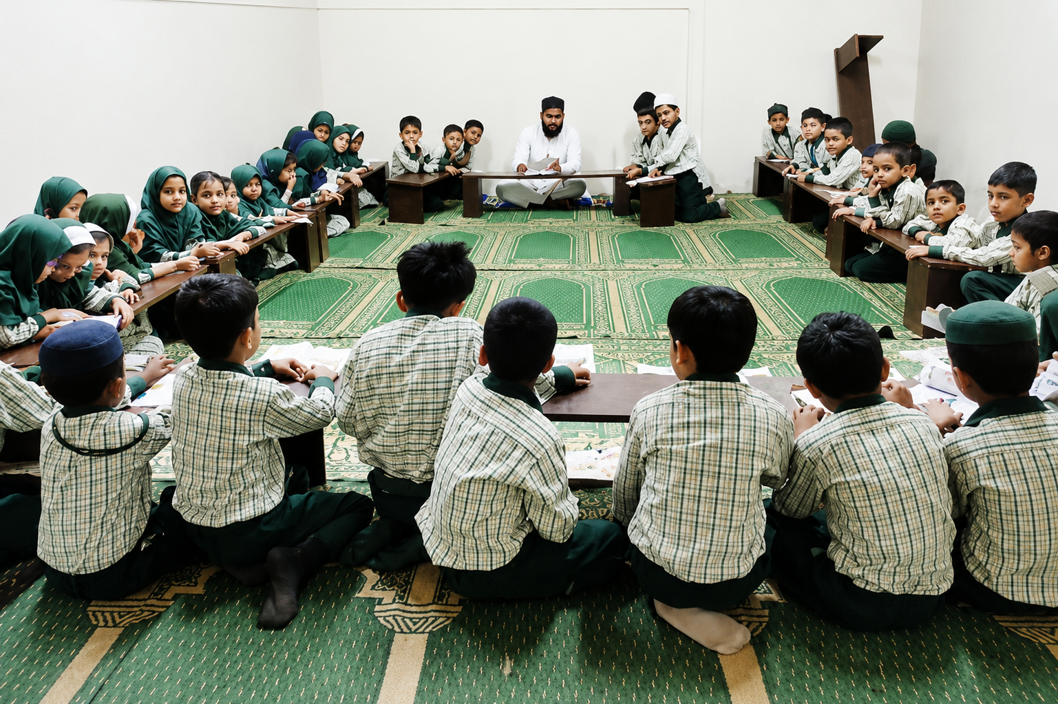 Students learning in Islamic environment